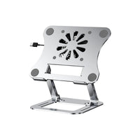 Adjustable Aluminum Laptop Stand with Built-in Cooling Fan