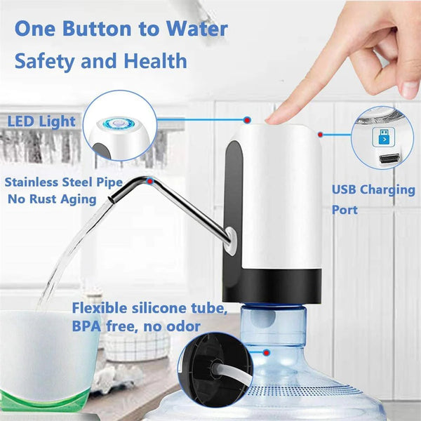 AquaFlow USB Rechargeable Water Dispenser Pump – Automatic Bottle Pump