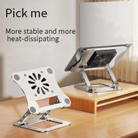 Adjustable Aluminum Laptop Stand with Built-in Cooling Fan