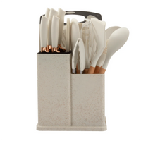 Premium 19Pcs Kitchen Cooking Set – Utensils, Knives & Storage Holder