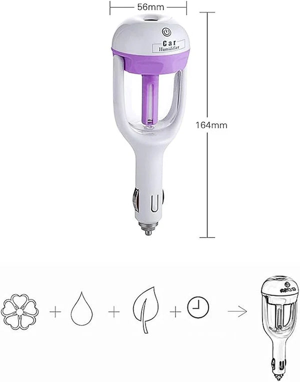 Nanum Car Humidifier & Aroma Diffuser – USB-Free Cigarette Lighter Car Air Freshener