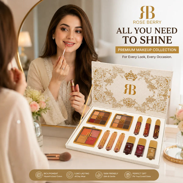 Rose Berry Luxury Makeup Gift Set – Complete Beauty Collection with Elegant Gift Box
