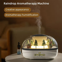 Raindrop Aroma Diffuser Humidifier – 400ml Mini Landscape with Warm LED Light
