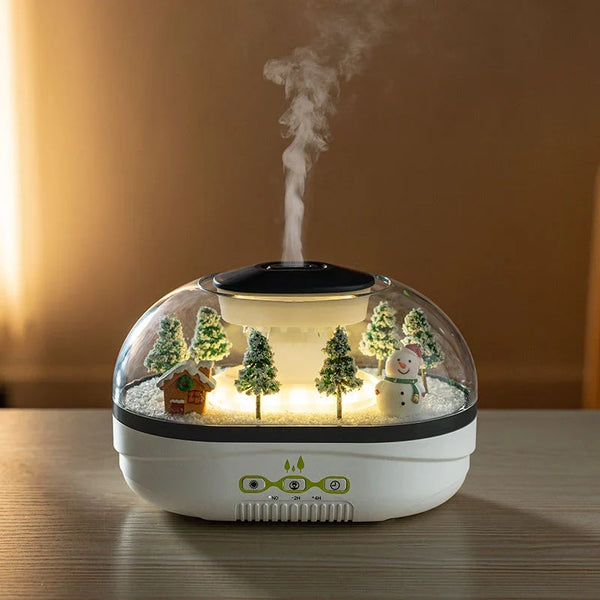 Raindrop Aroma Diffuser Humidifier – 400ml Mini Landscape with Warm LED Light
