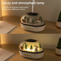 Raindrop Aroma Diffuser Humidifier – 400ml Mini Landscape with Warm LED Light