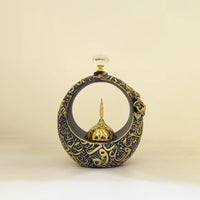 Islamic Crescent Frame with Hanging Golden Dome – Elegant White & Gold Tabletop Showpiece