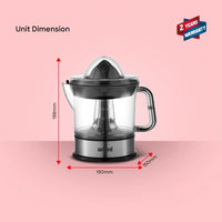 Sanford Citrus Juicer – 700ml Capacity with Adjustable Pulp Filter & 2 Cones