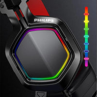 PHILIPS 2000 Series Wired Gaming Headset – RGB Lighting & Detachable Microphone