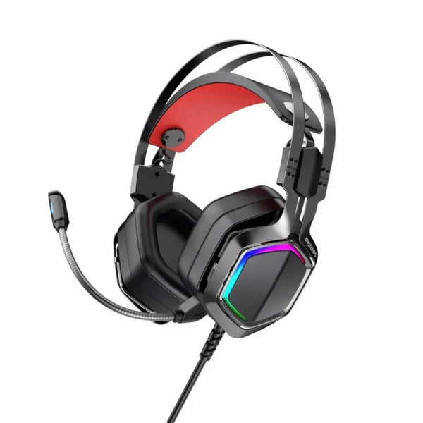 PHILIPS 2000 Series Wired Gaming Headset – RGB Lighting & Detachable Microphone