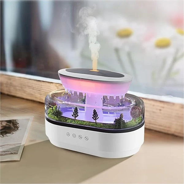 Raindrop Aroma Diffuser – Mini Garden Ultrasonic Humidifier with LED Ambient Light