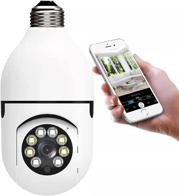 1080P WiFi Light Bulb Security Camera – Two-Way Audio & Remote Smartphone Access