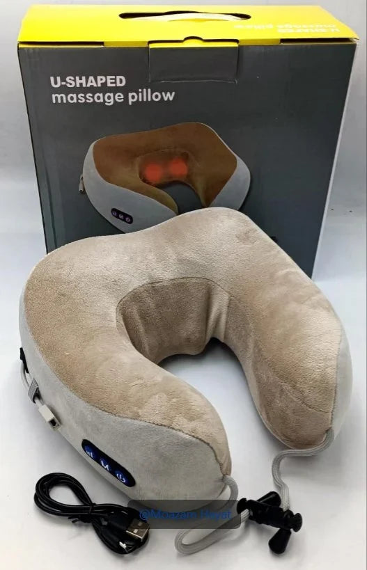 U-Shaped Neck Massager Pillow – 3 Massage Modes, Heat & Portable 270° C-Shape